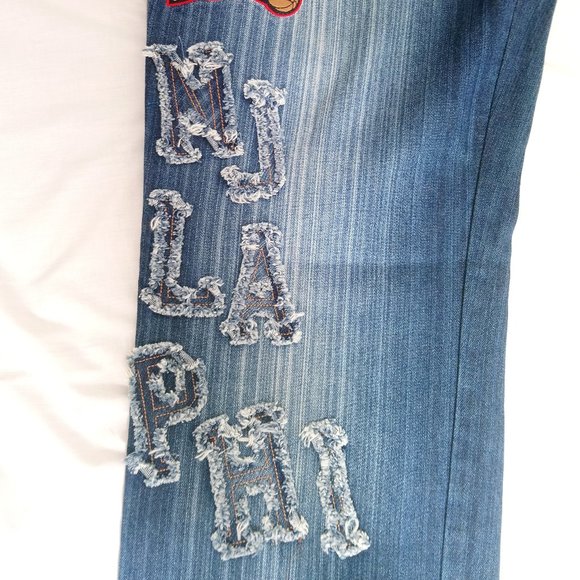 NBA UNK Denim Jeans Sz 40 Team Logo Patch - Picture 8 of 14